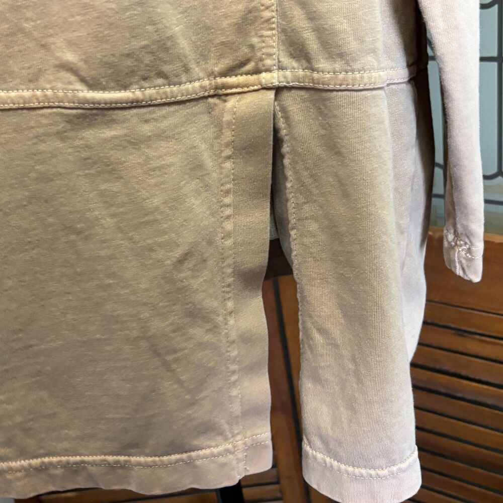 Pure Jill Organic Cotton Long Sleeve Tunic Side Slit Flowy Basic Blouse Size L - Picture 10 of 13